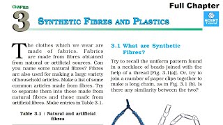 Synthetic Fibres and and Plastics Class 8 science chapter 3 Full Chapter [upl. by Westbrooke]