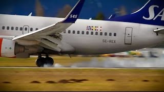 SAS Scandinavian Airlines Boeing 73776NWL SEREX  Ankunft am Salzburg Airport Full HD [upl. by Amadis]