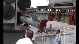 Navy Destroyer Loading and Firing an ASROC Missile [upl. by Lehcor]