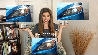 LED vs HID XENON vs HALOGEN  HEADLIGHTS COMPARED [upl. by Elissa363]