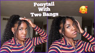 PONYTAIL WITH TWO BANGS TUTORIAL [upl. by Anerahs]