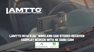 LAMTTO RC14 Wireless Car Stereo Receiver Screen with 4k Dash Camera  Apple Car Play amp Android Auto [upl. by Leta]