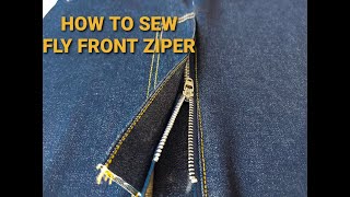 How to sew a fly front zipper sewing techniques for beginners [upl. by Aynotak456]