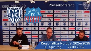 Pressekonferenz Babelsberg 03 vs FC Eilenburg  nulldreitv  Saison 202425 [upl. by Malkin838]