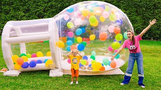 Chris and Mom build inflatable playhouse and other funny stories for kids [upl. by March]