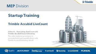 Trimble Accubid LiveCount Startup Training Lesson 5 Associating AutoCount with Classic Estimating [upl. by Anatnas]