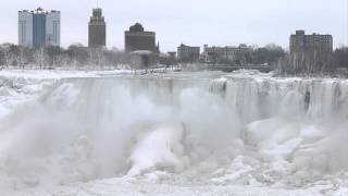 Cataratas do Niágara ficam congeladas com frio que atinge a América do Norte [upl. by Gleda500]