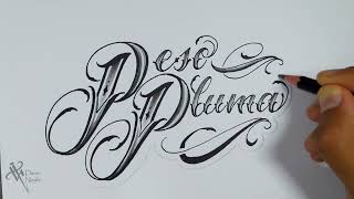 Como Dibujar Lettering Malandro PESO PLUMA Drawing lettering chicano lettering lettering humor [upl. by Mchale]