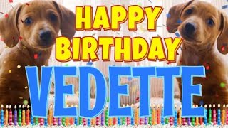 Happy Birthday Vedette  Funny Talking Dogs  What Is Free On My Birthday [upl. by Ofella]