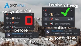 🛠️ Fix quotcodequot fonts and symbols not only in Discord  Arch Linux [upl. by Serilda]