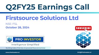 Firstsource Solutions Ltd  Q2FY25  Earnings Conference Call  concall firstsource [upl. by Enalahs934]