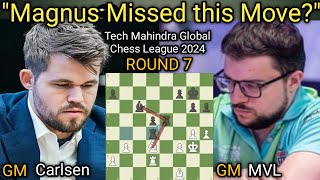 Magnus Carlsen VS Maxime Vachier Lagrave  Tech Mahindra Global Chess League 2024  Round 7 [upl. by Aidualk]