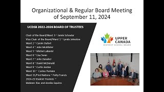 UCDSB Board Meeting  September 11 2024 [upl. by Iahk477]