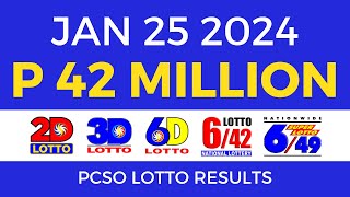 Lotto Result January 25 2024 9pm PCSO [upl. by Greeley]