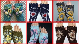 Embroidery GlovesWinter Warm Gloves Wool Knitted Adult GlovesKnit Gloves 🧤 2024 [upl. by Ewan]