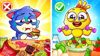 🥦🍅Healthy Food vs Junk Food 🍔🌭 Learn Good Habits and Safety Rules by Lamba Lamby Kids Songs [upl. by Horten]