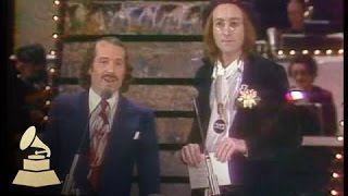 17th GRAMMYs Paul Simon and John Lennon copresenting the GRAMMY for Record Of The Year  GRAMMYs [upl. by Anilrac659]