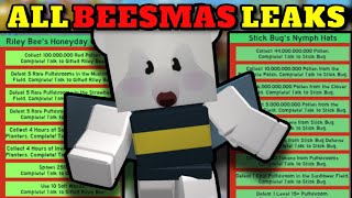 ALL BEESMAS QUEST AND REWARDS LEAKS STICKER CRAFTER Bee Swarm Simulator [upl. by Edyaw73]