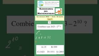 Enigme Concours Kangourou maths 2023 sujet S question 2 [upl. by Marilyn]