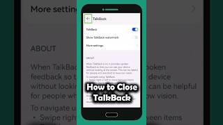 Talkback mode off  Talkback mode on  Talkback button off kaise kare  Talkback Android settings [upl. by Ambler]