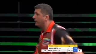 Mensur Suljovic vs Gary Anderson  All the Last Dart Checkouts  Champions League of Darts 2017 [upl. by Templas546]