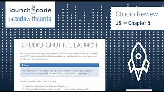 WebDev JS — Chapter 5 Studio Review — Shuttle Launch [upl. by Gawlas]