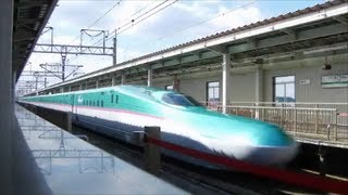 東北新幹線E5系はやぶさ 東京発一番列車 くりこま高原駅通過 1号・3号 HD [upl. by Ellenrahs361]