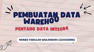 Tutorial Membangun Data Warehouse dengan Pentaho Data Integration  Multidimensional Data [upl. by Ayikat831]