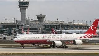 Turkish Government Airbus A340500 TCCAN take off at Istanbul Atatürk Airport  Sep 6 2018 [upl. by Yob]