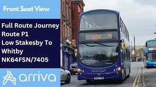 Full Route Journey  Arriva NE Bus Route P1  Low Stakesby To Whitby  NK64FSN7405 [upl. by Laup31]