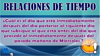 Relación de tiempo Problema resuelto  Razonamiento matemático [upl. by Boccaj]