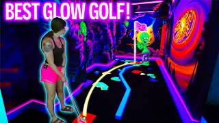 Crazy 3D Blacklight Mini Golf Course [upl. by Ahsinauj413]