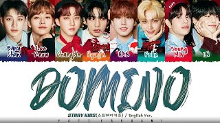 Stray Kids  DOMINO English Ver Lyrics Color CodedEng [upl. by Arde]