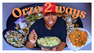 How to cook orzo 2 ways Creamy prawn and sundried tomato orzo and chicken and pesto orzo salad [upl. by Scharaga77]