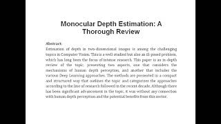 Monocular Depth Estimation A Thorough Review [upl. by Sueahccaz]