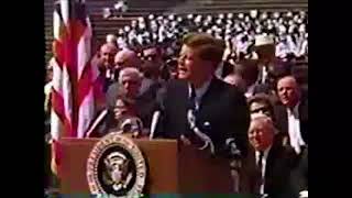 President John F Kennedy delivers his famous quotmoonquot speech at Rice University in Houston [upl. by Arreip669]