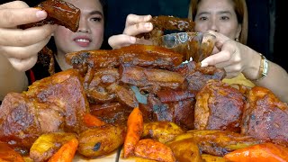 ESTOFADONG BABOY AT MANOK  TABA NG BABOY MUKBANG PHILIPPINES [upl. by Nylyaj]