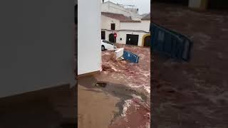 Severe flooding hits Es Mercadal Menorca due to dana storm [upl. by Allehcram]