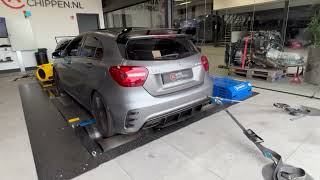 Mercedes Benz A45 AMG W176 stage 2 tuning decat downpipe and BMC sports air filter [upl. by Cogen839]