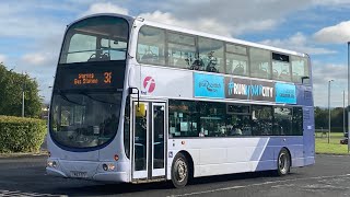 First midland bluebird Volvo B7TL Gemini 1 31800 YN53 EFV service38 [upl. by Ecinaj]