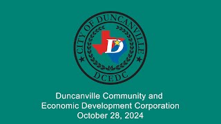 Duncanville Community and Economic Development Corporation Regular Meeting for October 28 2024 [upl. by Attenej305]