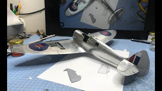 Airfix 124th Scale Spitfire MKIX Enhancing the tail surface detail MJ250 Build [upl. by Aidan]