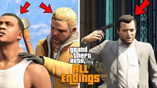 GTA 5  All 6 Endings ABC Brad Beta amp Secret [upl. by Gaughan499]