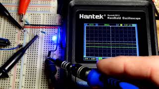 5V zener diode demo circuit oscilloscope measured 2 channels roll mode DC coupled 2V per division [upl. by Nuawaj923]