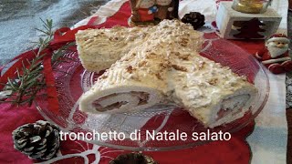 TRONCHETTO DI NATALE SALATO senza cottura ANTIPASTO CHRISTMAS [upl. by Ettenahs851]