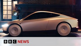 Elon Musk unveils Cybercab at Tesla robotaxi event  BBC News [upl. by Gabey]