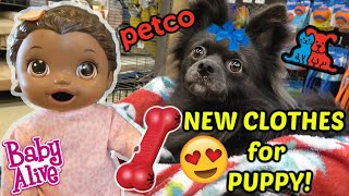 BABY ALIVE goes to the PET STORE NEW COAT for PUPPY The Lilly and Mommy Show FUNNY KIDS SKIT [upl. by Yeldua]