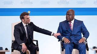 RDC  conférence de presse mouvementée entre Macron et Tshisekedi [upl. by Htesil868]