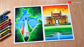 Independence Day Drawing Ideas with Oil Pastel  StepbyStep Tutorial for Beginners [upl. by Mir229]