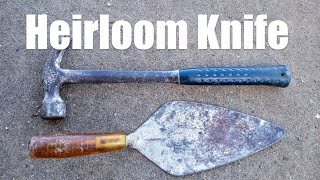 Forging An Heirloom Knife From Hammer And Trowel [upl. by Kenlay704]